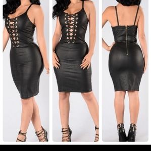 Fashionova Fashion nova Black Faux Leather Dress sexy 🔥🔥